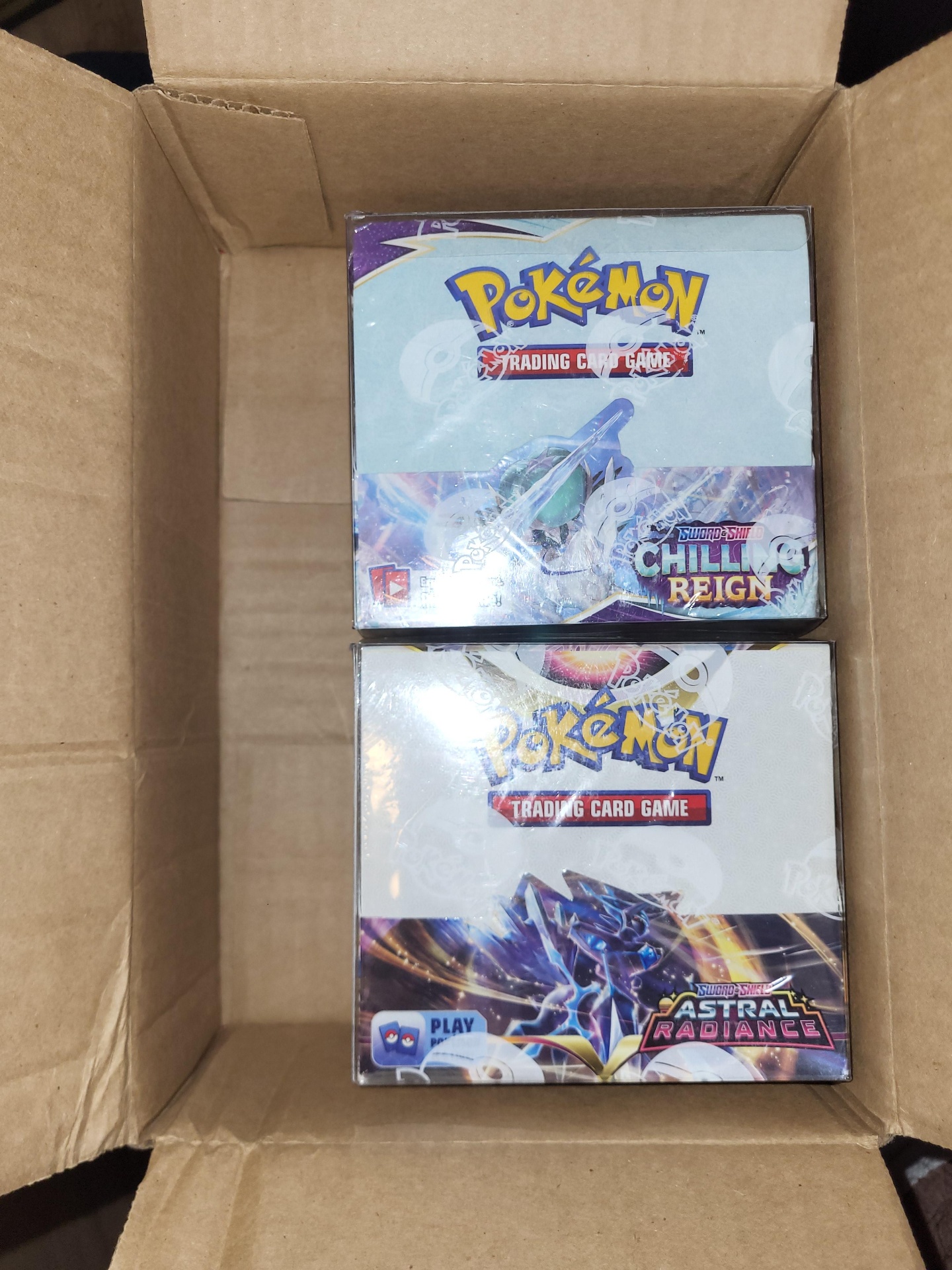 Sealed Chilling Reign and Astral Radiance booster boxes